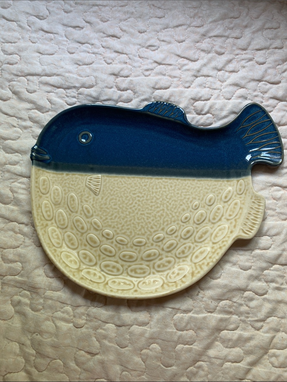 Serving Platter. Puffer Fish. Japanese Porcelain 1990’s Vintage